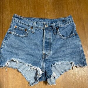 Levi's Distressed Blue Jean Shorts